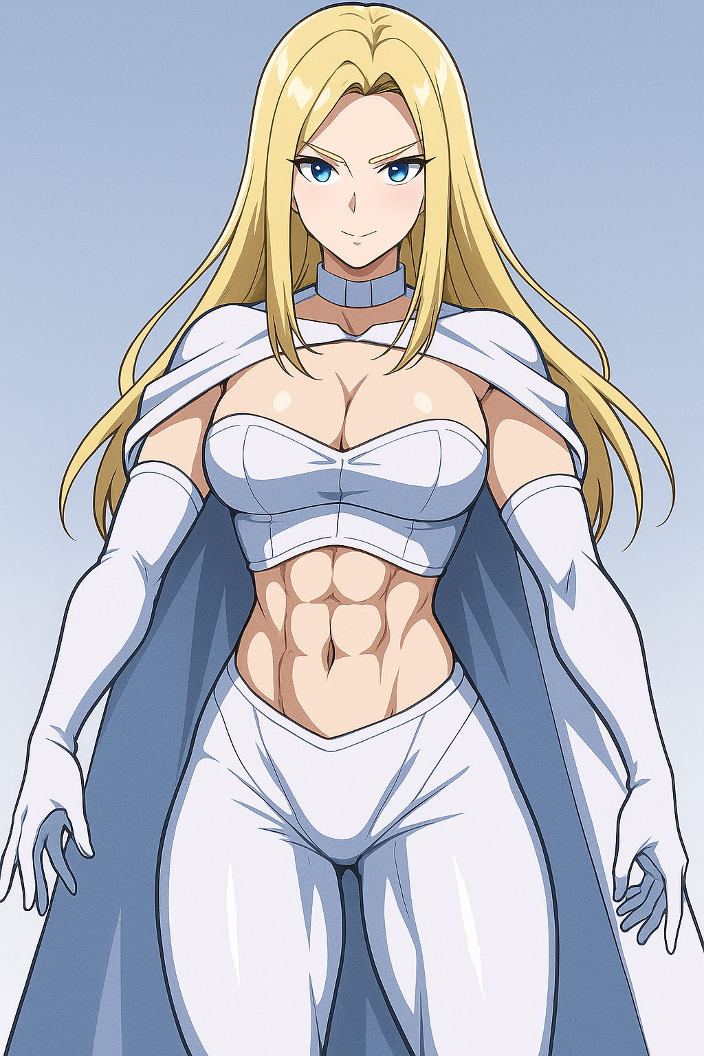 Emma Frost with Abs 5 (ChatGPT anime style)