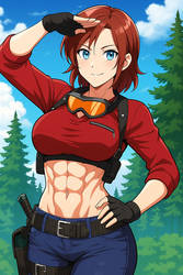 Claire Redfield with Abs 2 (ChatGPT anime style)