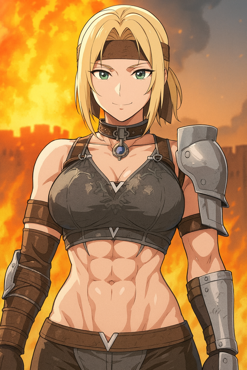 Nina Williams with Abs (ChatGPT anime style)