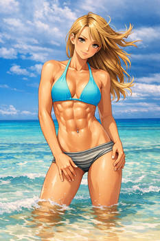 Sam from Into the Blue (ChatGPT anime style)