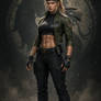 Sonya Blade with Abs (ChatGPT Painting Style)