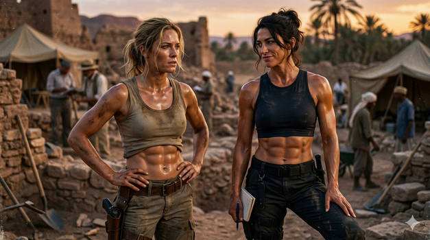 Film still of Elena Fisher and Chloe Frazer