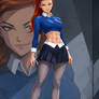 Gwen Tennyson with Abs 1 (ChatGPT anime style)
