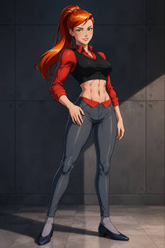 Gwen Tennyson with Abs 3 (ChatGPT anime style)
