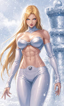 Emma Frost with Abs 18 (ChatGPT anime style)