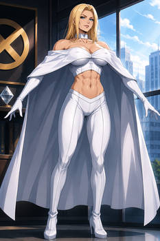 Emma Frost with Abs 19 (ChatGPT anime style)