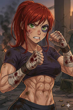 April O'Neil with Abs (Gemini anime style)