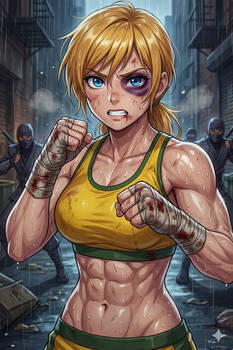 April O'Neil with Abs 2 (Gemini anime style)