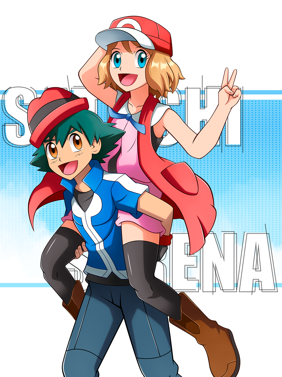 Satoshi And Serena Pokemon Xyz By Bicoitor On Deviantart