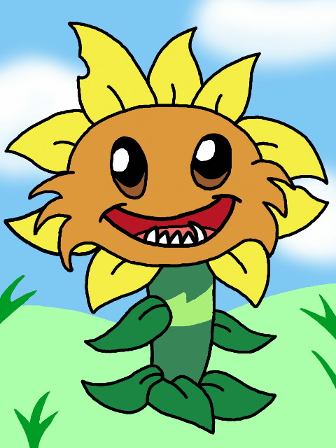 i drew a primal sunflower :D : r/PlantsVSZombies