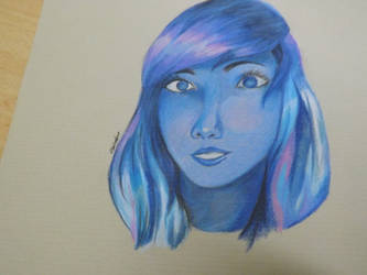 Blue portrait of my girlfriend