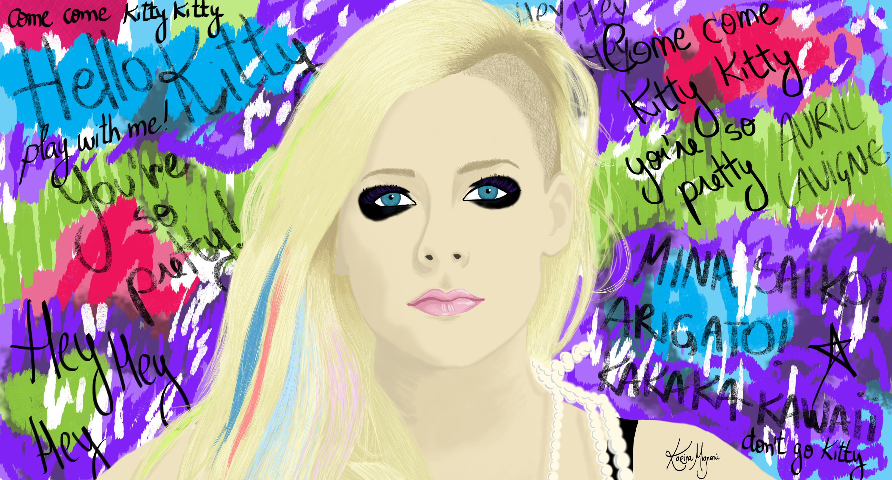 Avril Lavigne Hello Kitty Illustration By Karinamignoni On Deviantart