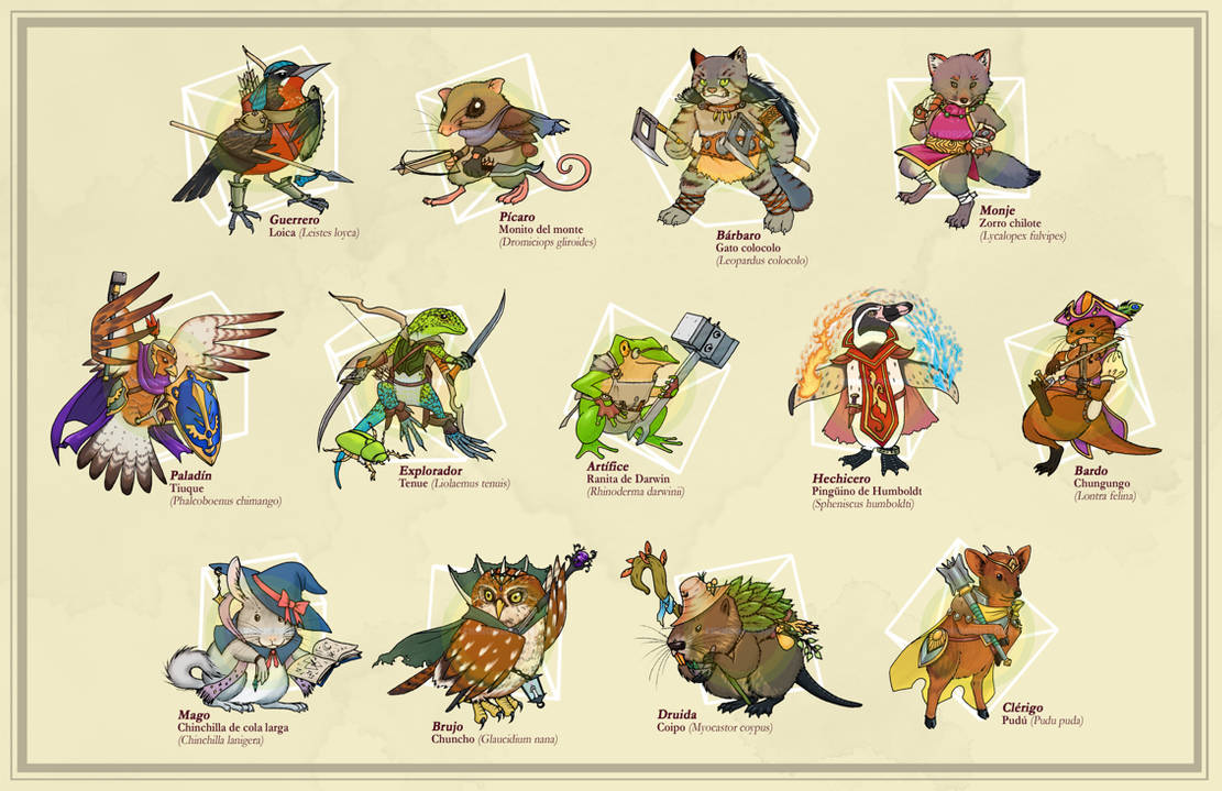 Chilean animals dnd classes by rodolfovalenz90 on DeviantArt