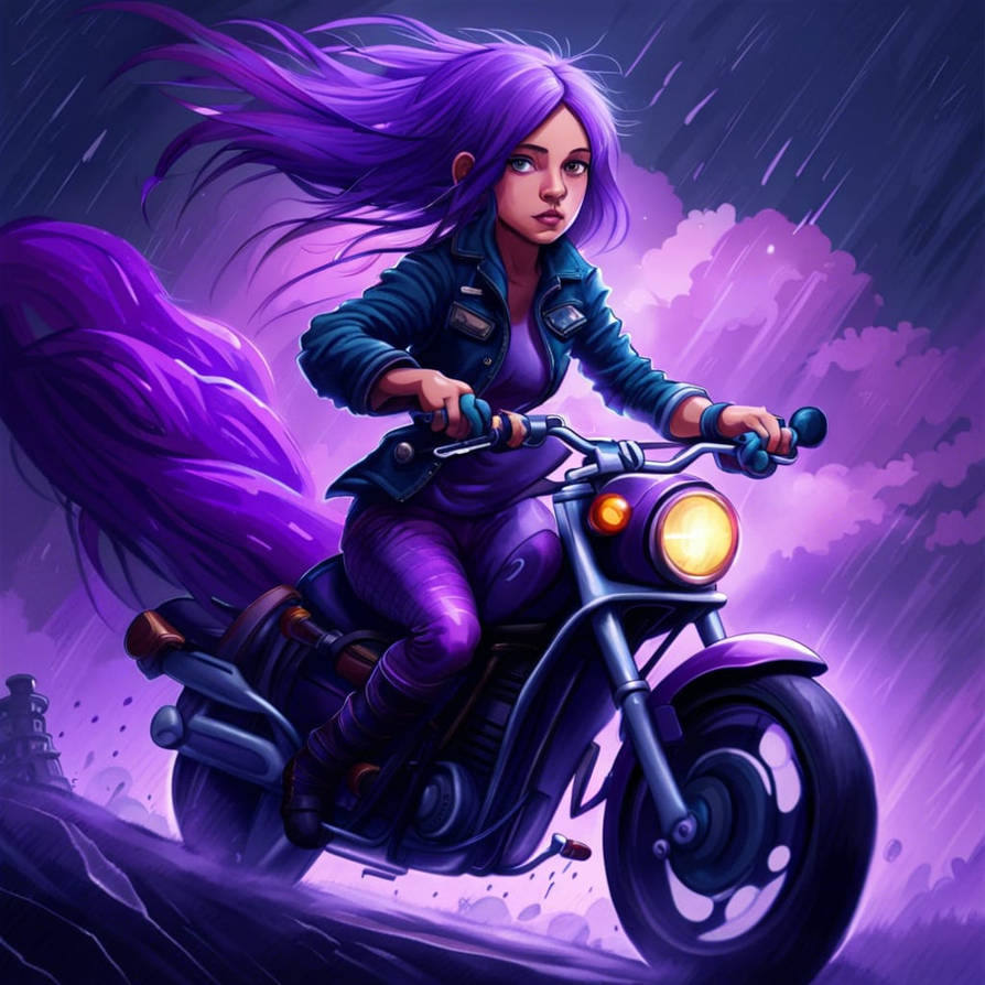 Purple Motor Girl Rainy by bourbon02 on DeviantArt