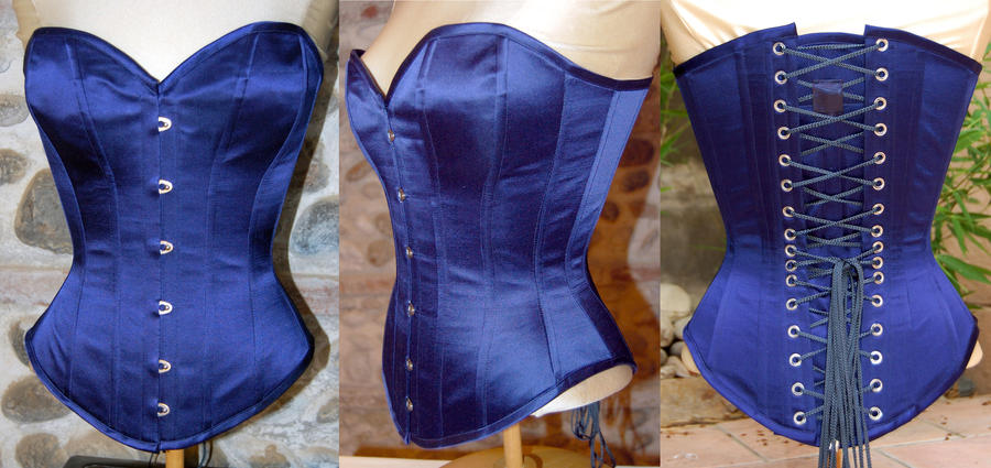 Victorian Overbust Blue silk