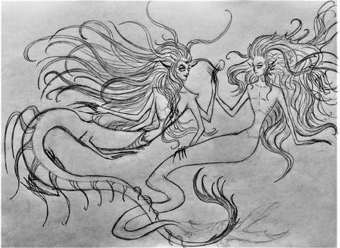 Dragon and Undine (sketch)