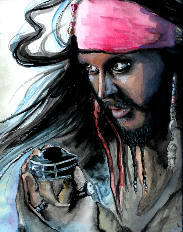 Jack sparrow Aquarell