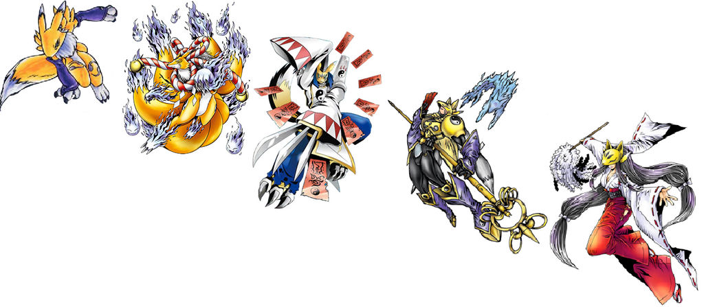 Renamon Evolution Line by kjg123 on DeviantArt