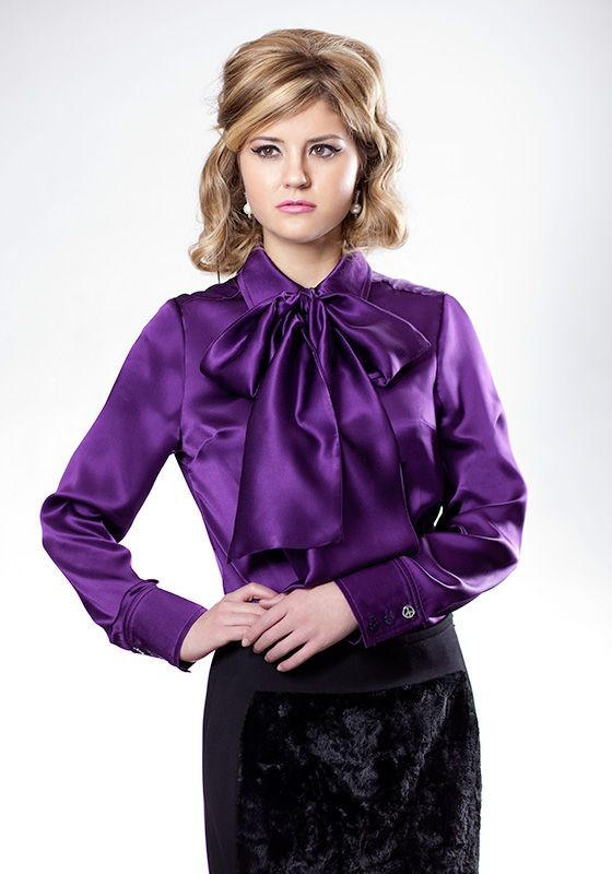 Silk or satin purple bow blouse by veronarmon on DeviantArt