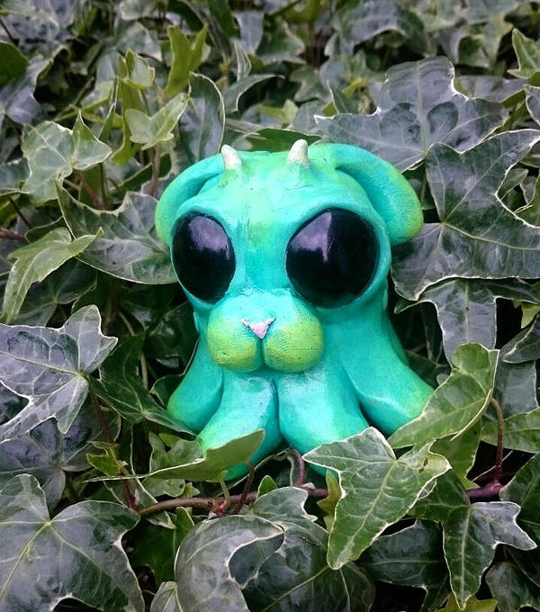 Slime Puppy hiding in the Ivy, for sale on Etsy 