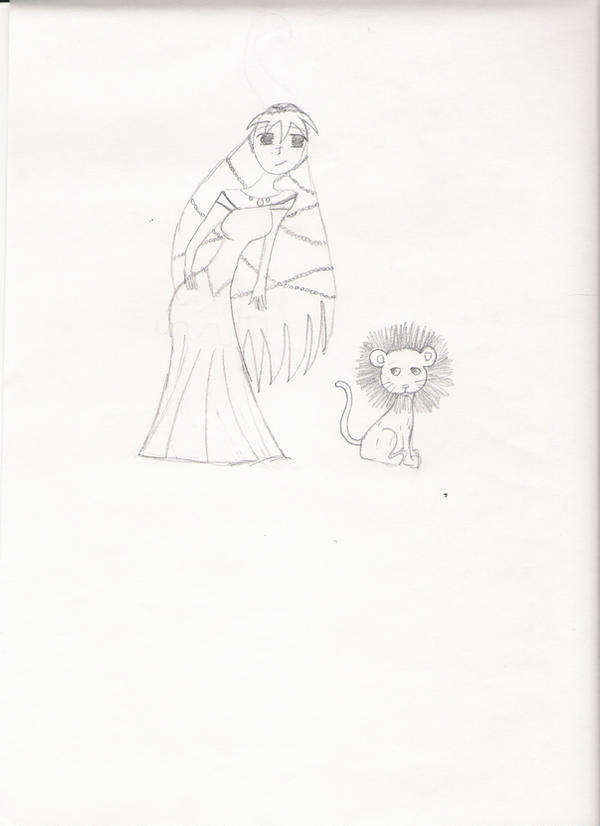 Lady and lion by jayfrog390 on DeviantArt
