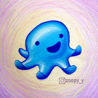 Cute blue octopus