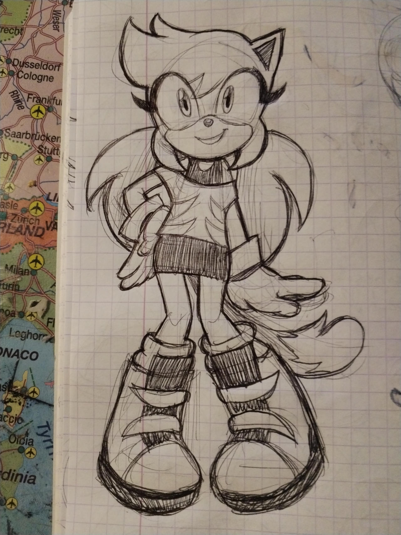 A sonic fan character I designed today