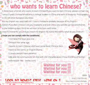 Find people who wants to learn Chinese?