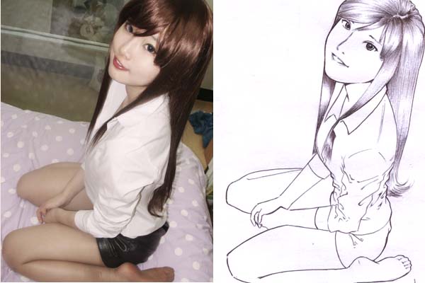 KOREAN cosplayer - line art