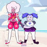 Pink Diamond and Violet Spinel