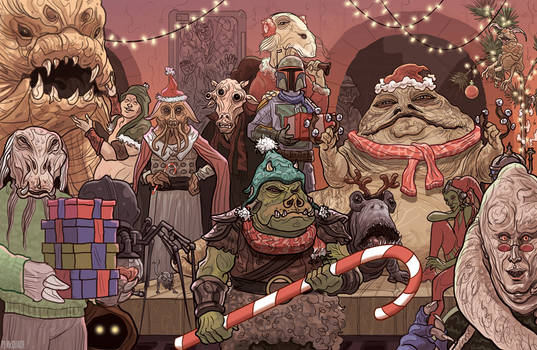 Jabba the Hutt Christmas Card Star Wars