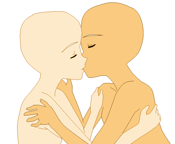 Anime Boy And Girl Kiss Base - Anime Base Girl Kiss Girl - Free Transparent  PNG Clipart Images Download