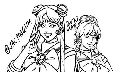 Sailor Moon and Sailor Jupiter