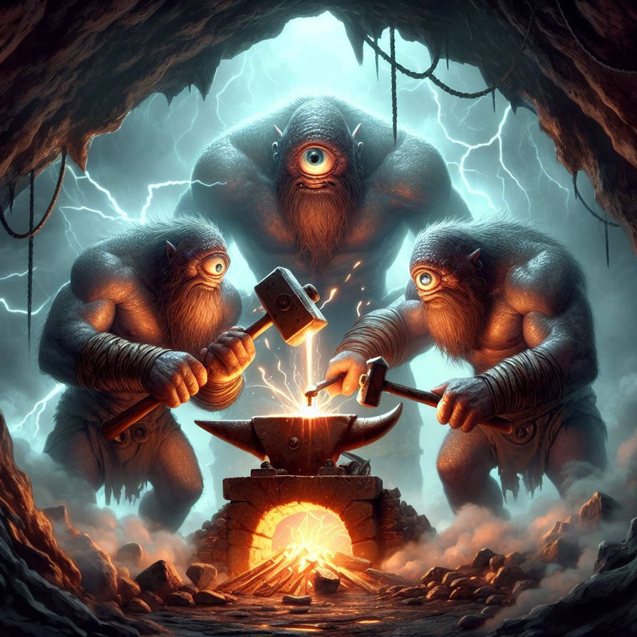 Arges, Brontes and Steropes by JohnRiverrun on DeviantArt