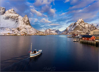 View of the Reine with a boat