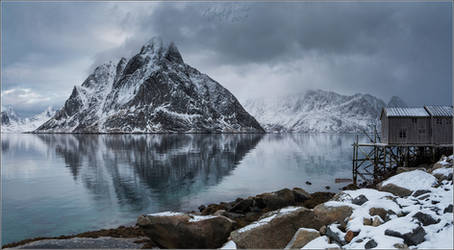 Norwegian landscape with a disturbing sky