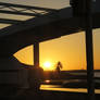 Rising sun from our ship on the Nasser-lake