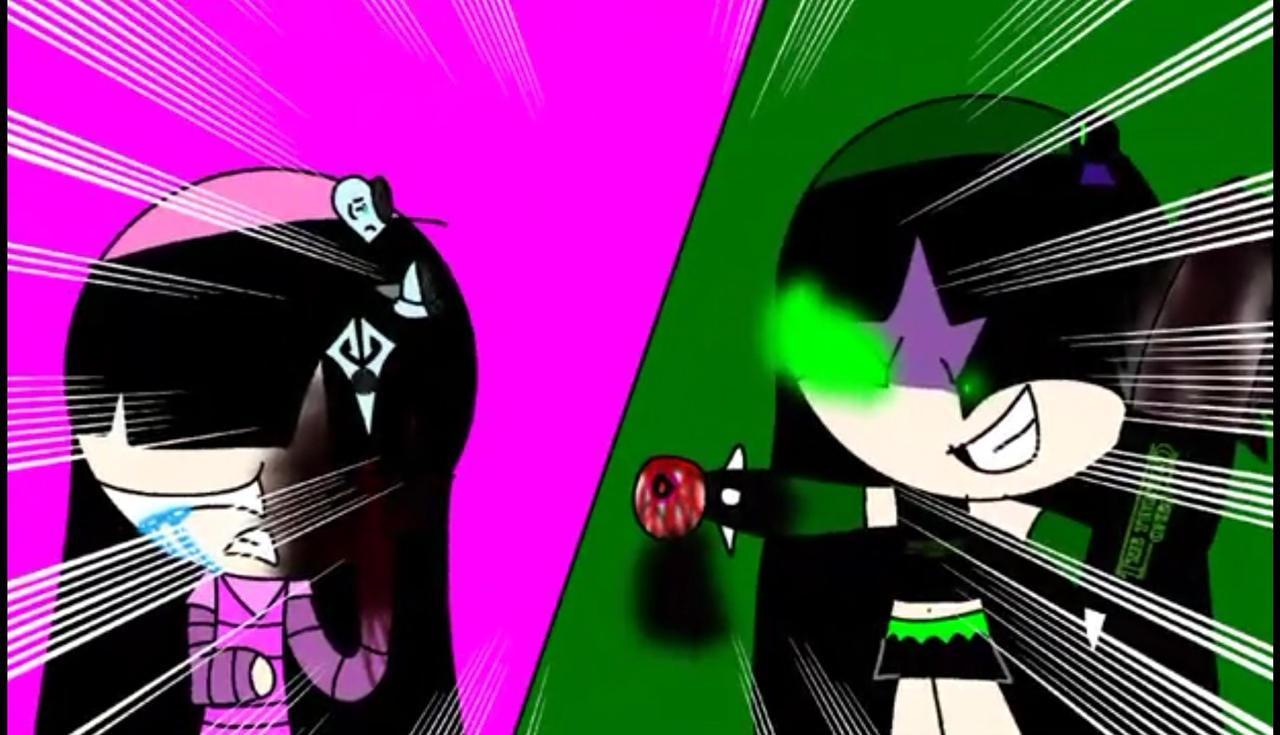 Vicky gets slashed by dark green vicky by Barbie537 on DeviantArt
