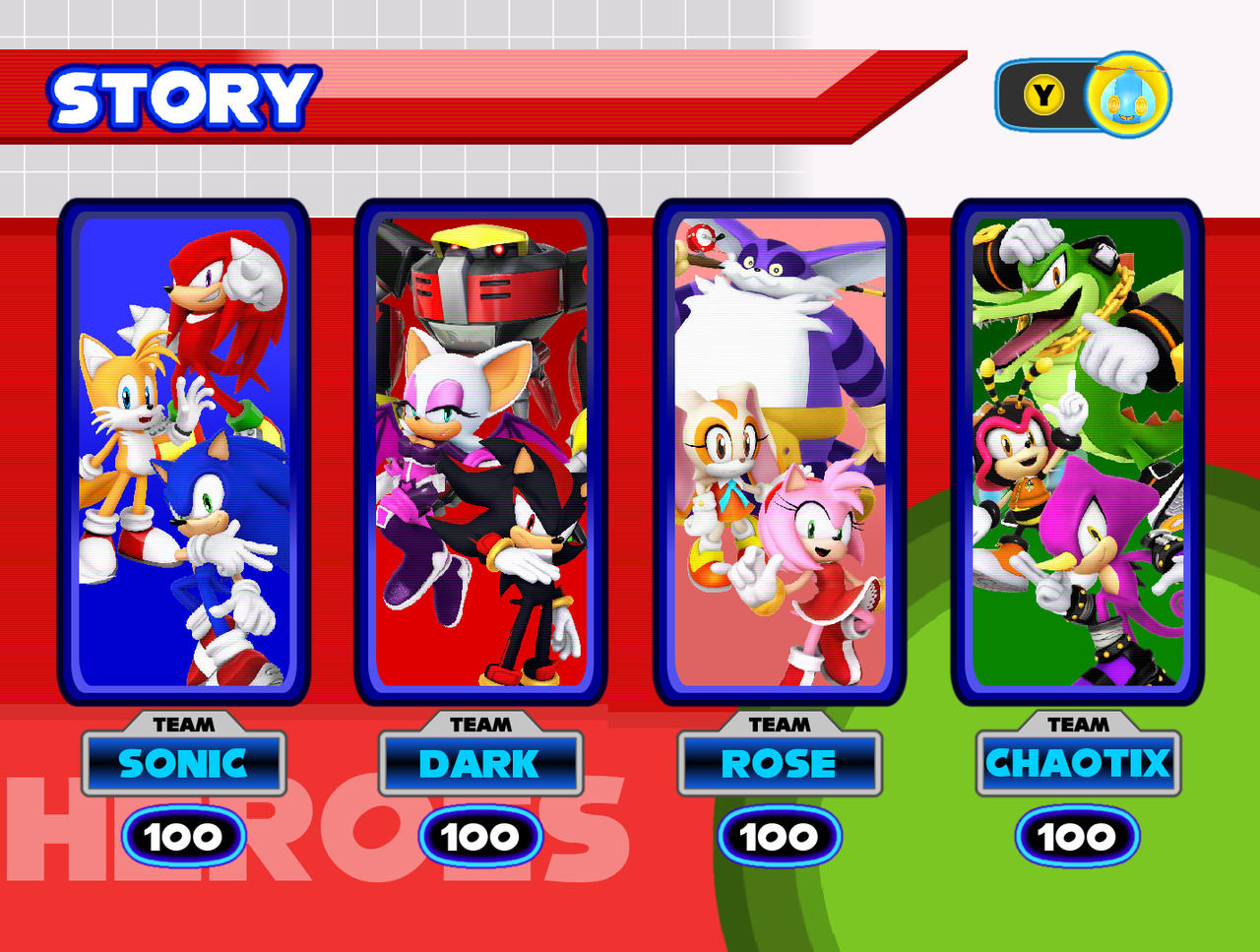 Sonic Heroes Character Select Remake by Mariorainbow6 on DeviantArt