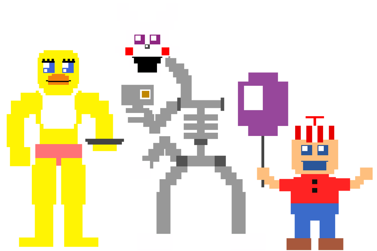 Fnaf6 FFPS Animatronics 8-bit by 133alexander on DeviantArt