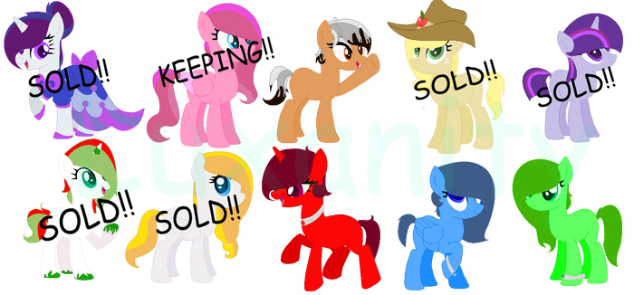 .:ADOPTION:. 100 Pony Themes Challenge: Wave 1