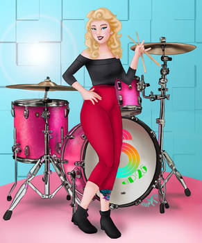 Drummer girl - Commission