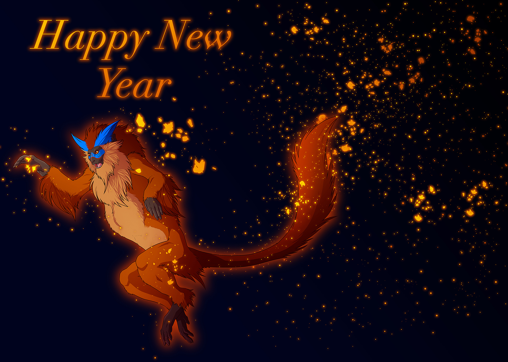 Happy new year: Fire monkey.