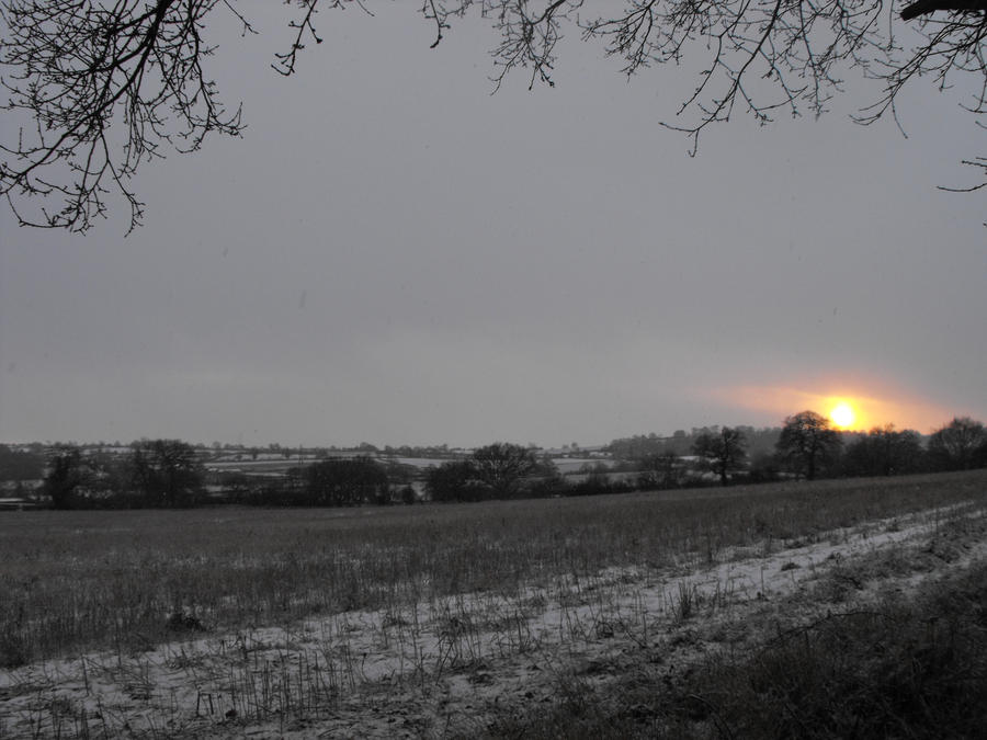 Snow at Sun set