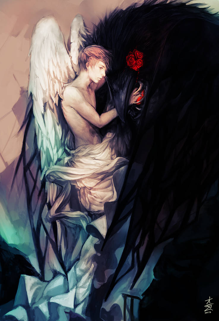 Фанфики девушка влюбилась в девушку. Ангел девушка и демон парень. Парень с крыльями.
