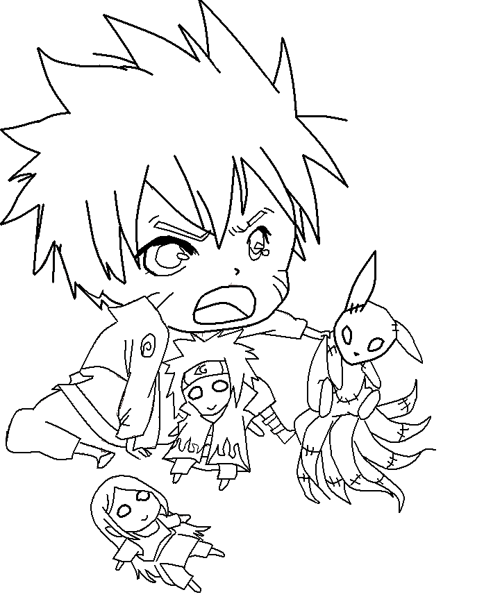 Cute Chibi Naruto Lineart