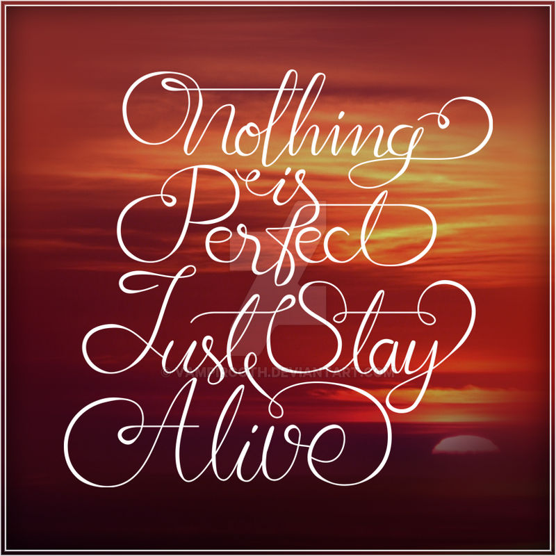 Nothing Is Perfect Just Stay Alive