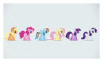 Mane Six Trot - ANIMATED STAMP by azianwolfdoll