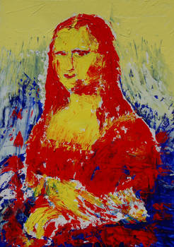 Mona Lisa in red n yellow WIP