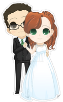 Wedding Chibi Commission Stephanie and Cullen